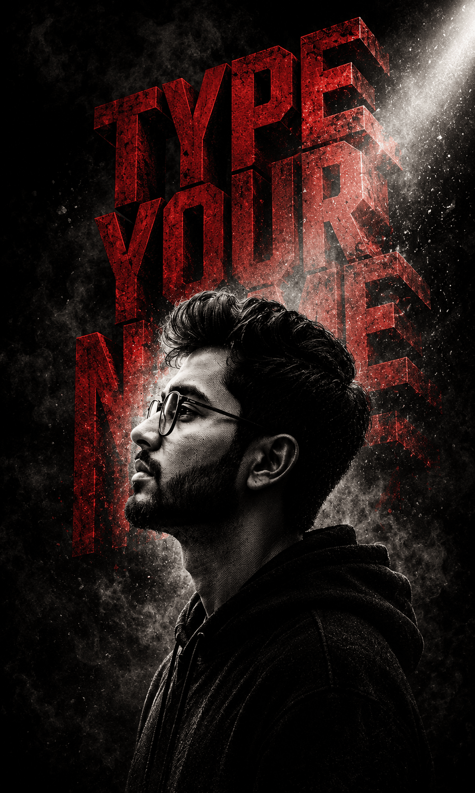 Moody Red Typography Art Image Ai