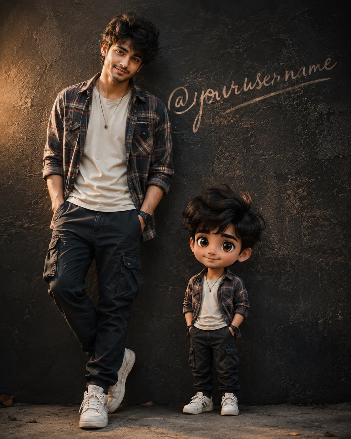 Miniature Self – Adult & Chibi Duo Portrait - Creative / Fun AI Image Prompt