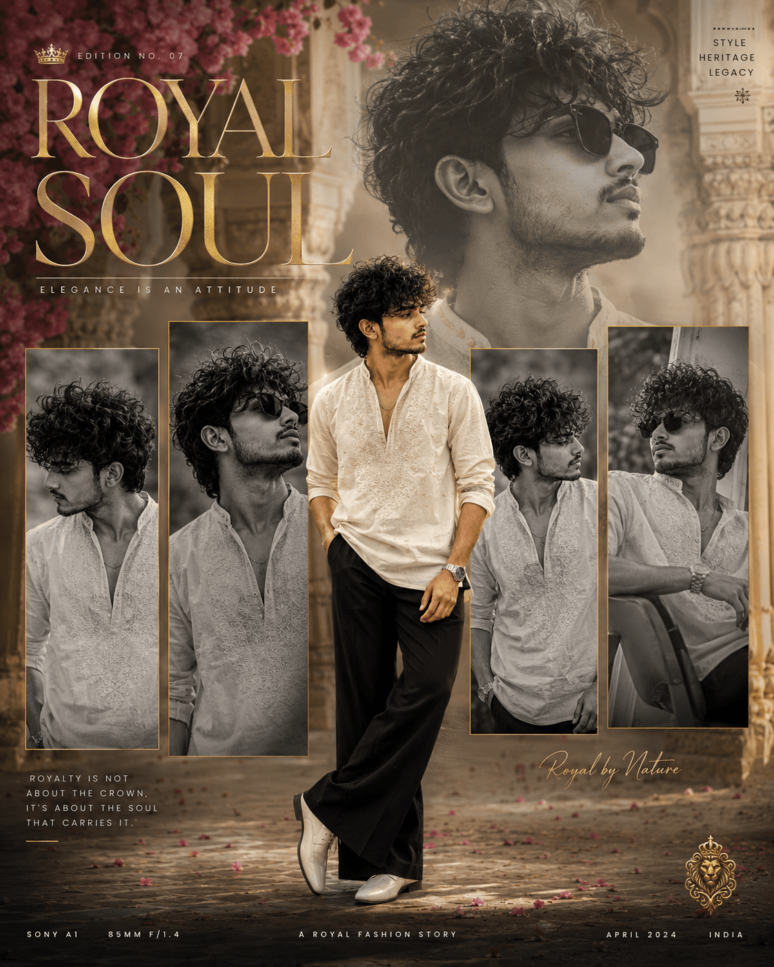 Royal Soul – Mughal Fashion Magazine Poster - Solo Male – Poster AI Image Prompt