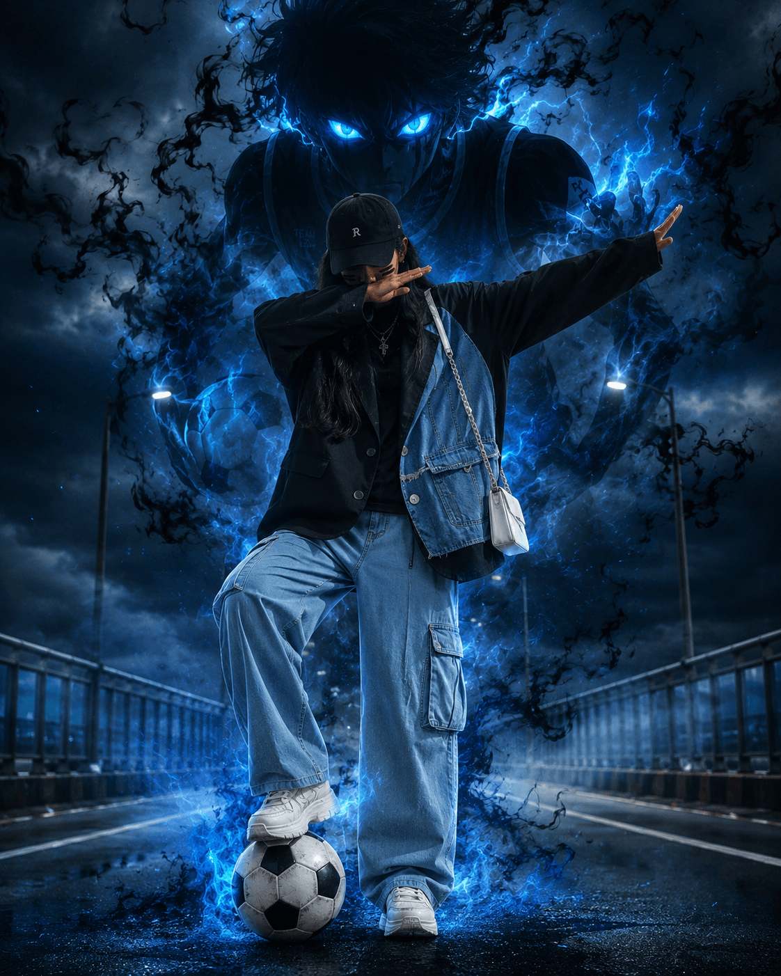 Fantasy Sports Portrait – Blue Lock Inspired - Female – Fantasy AI Image Prompt