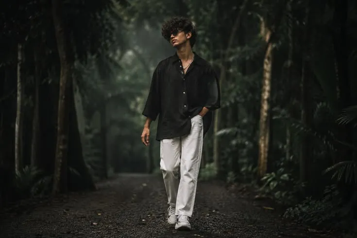 Dark Aesthetic Forest Fashion Shoot Prompt (Cinematic DSLR Style) BOYS